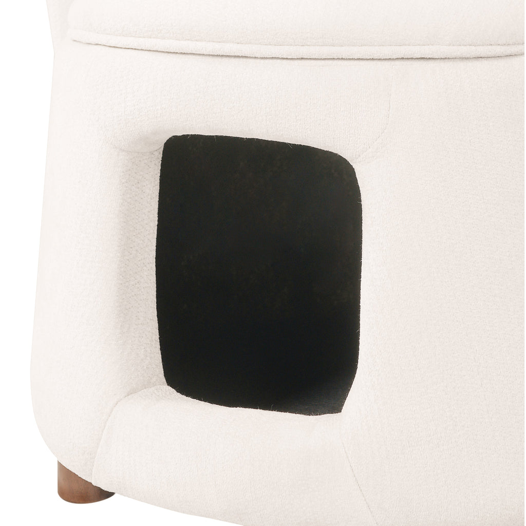 Beige Pet Friendly Chair with Hidden Pet Nook