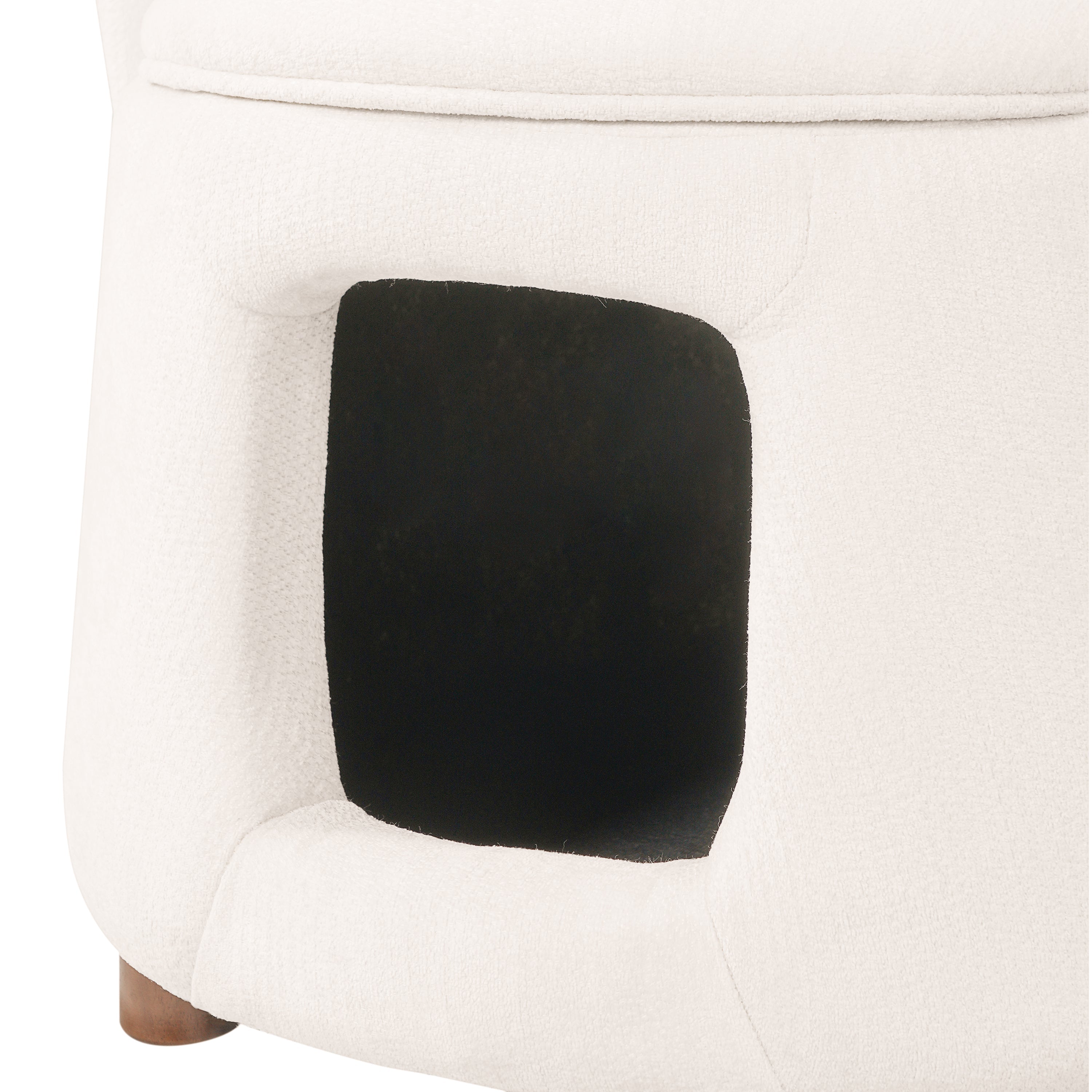 Beige Pet Friendly Chair with Hidden Pet Nook