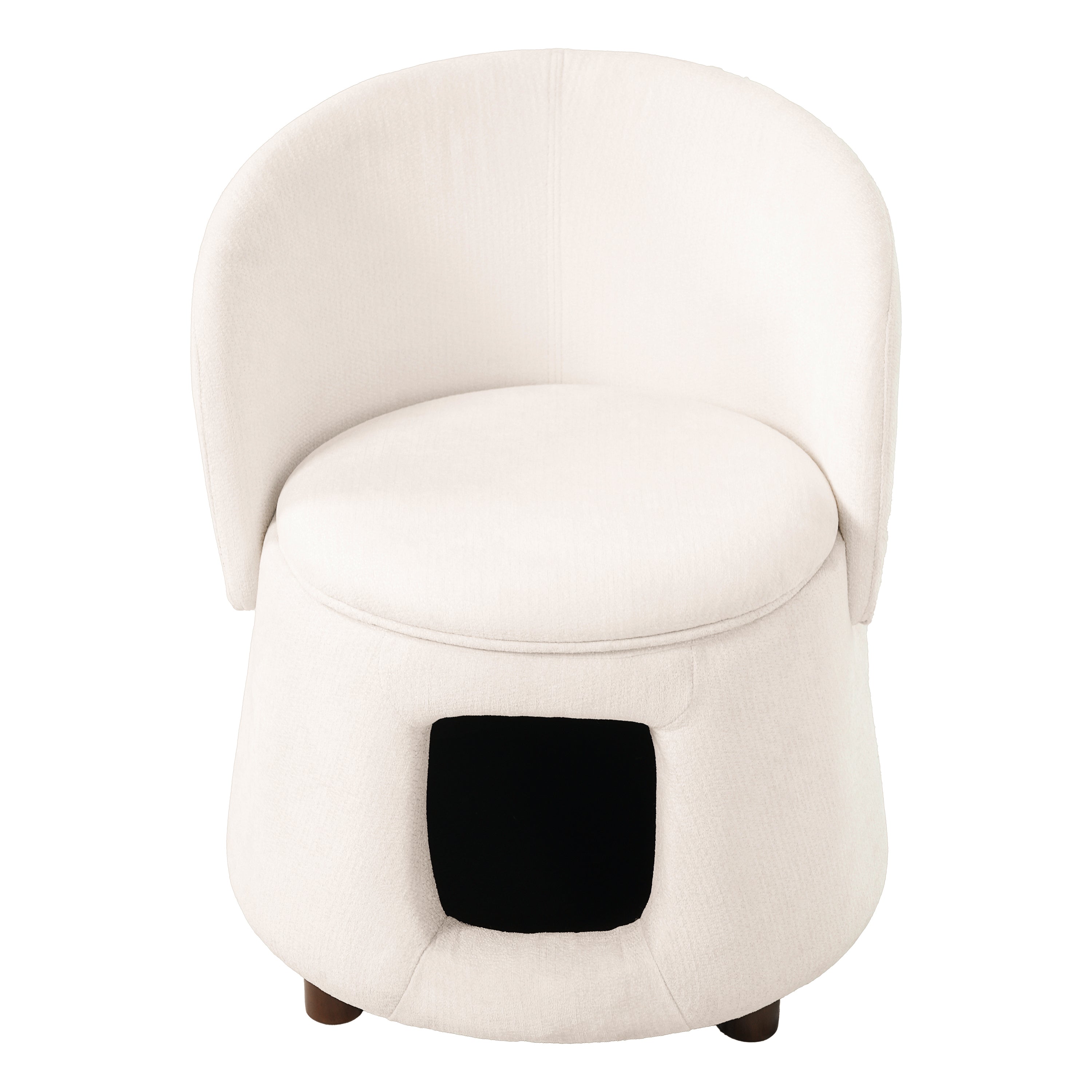 Beige Pet Friendly Chair with Hidden Pet Nook