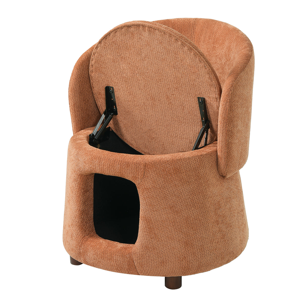 Orange Pet Friendly Chair with Hidden Pet Nook