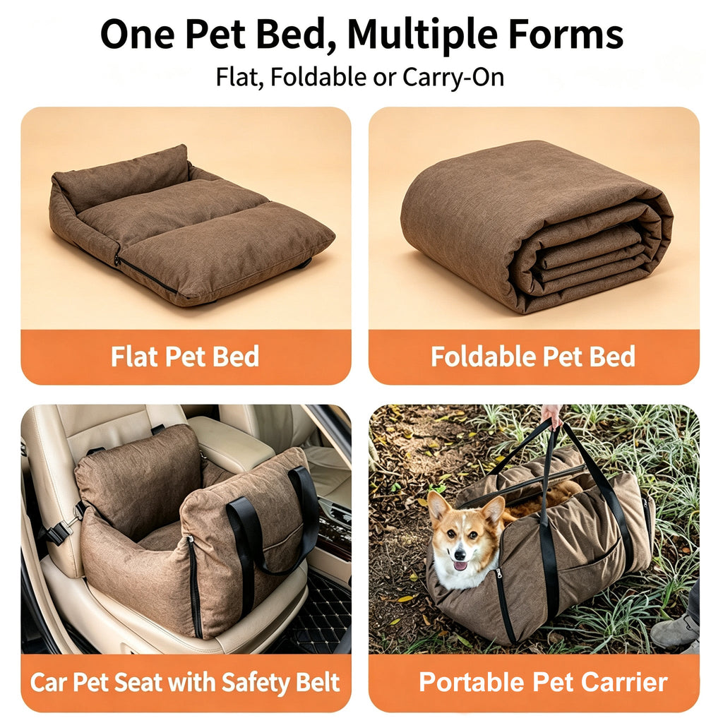 Portable Dog Car Seat Large Size Washable Pet Booster Seat Detachable Travel Dog Bed For Car Anti Dirty Pet Carrier For Vehicle Travel