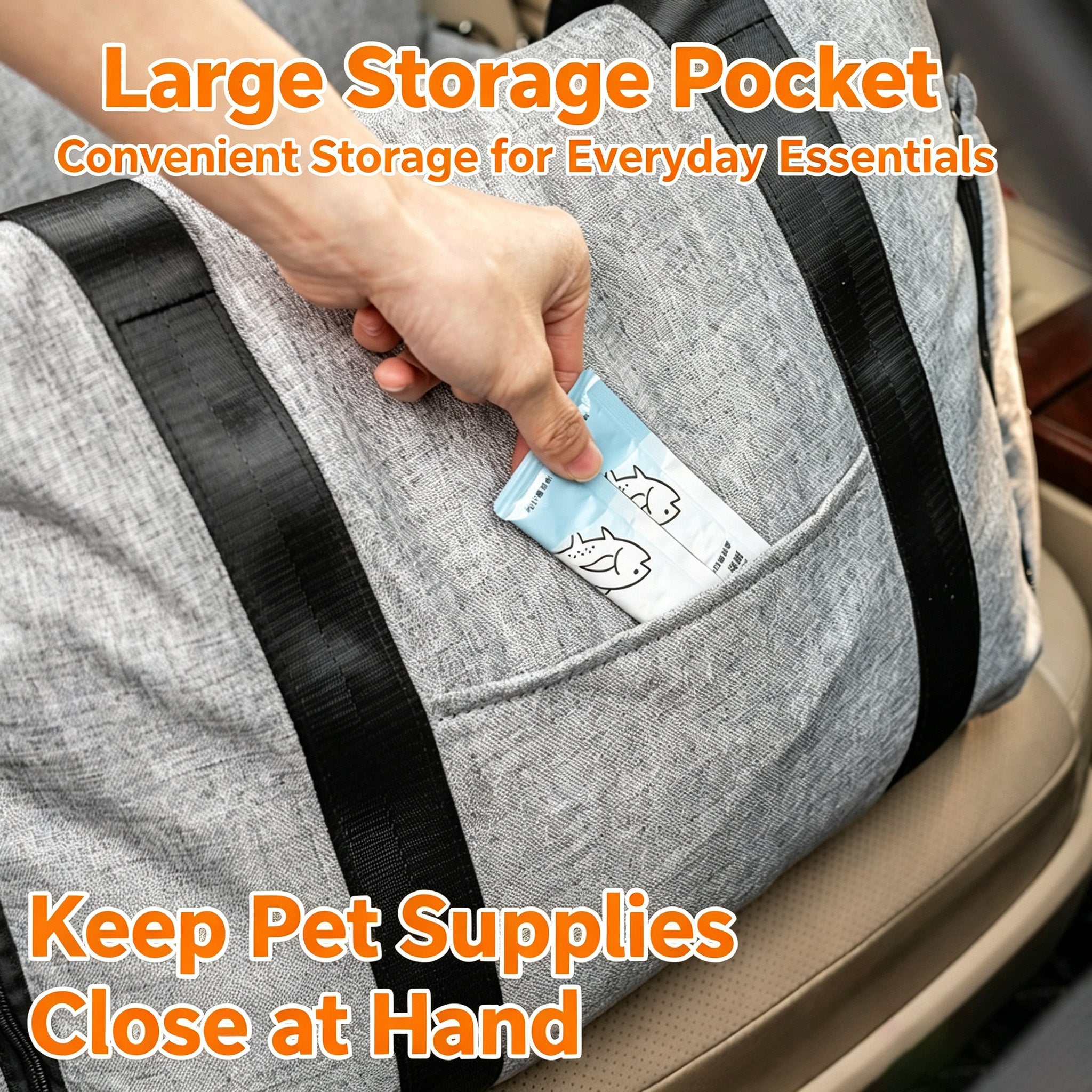 Portable Dog Car Seat Large Size Washable Pet Booster Seat Detachable Travel Dog Bed For Car Anti Dirty Pet Carrier For Vehicle Travel