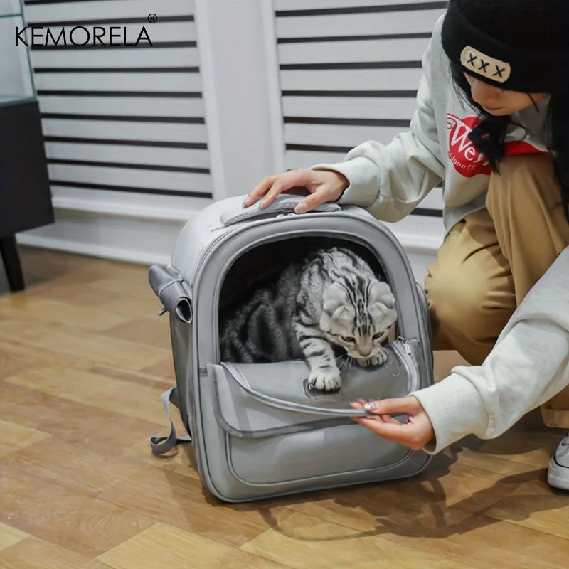 KEMORELA Pet Backpack for Cats And Dogs Large Outdoor Transparent Capsule Breathable Carrying Bag Pet Supplies