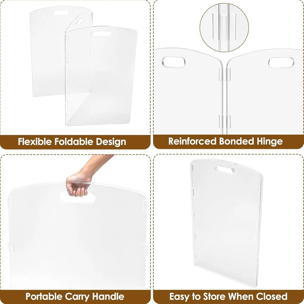Clear Acrylic Pet Gate - 32" Tall Folding Barrier for Doorways & Stairs, Indoor Fence for Dogs & Cats