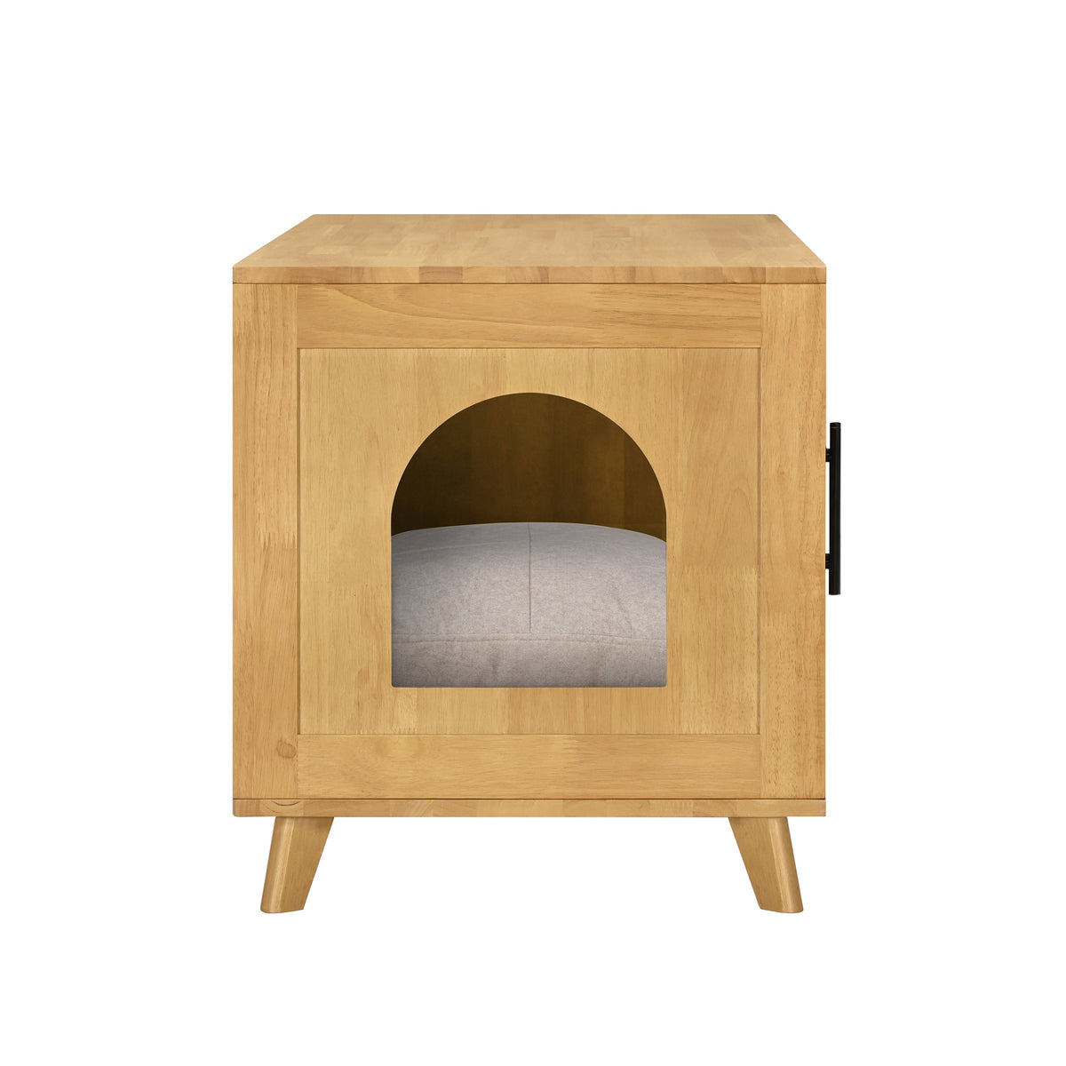 Myra Indoor Premium Rubber Wood Cat Cabinet with Plush Cushion