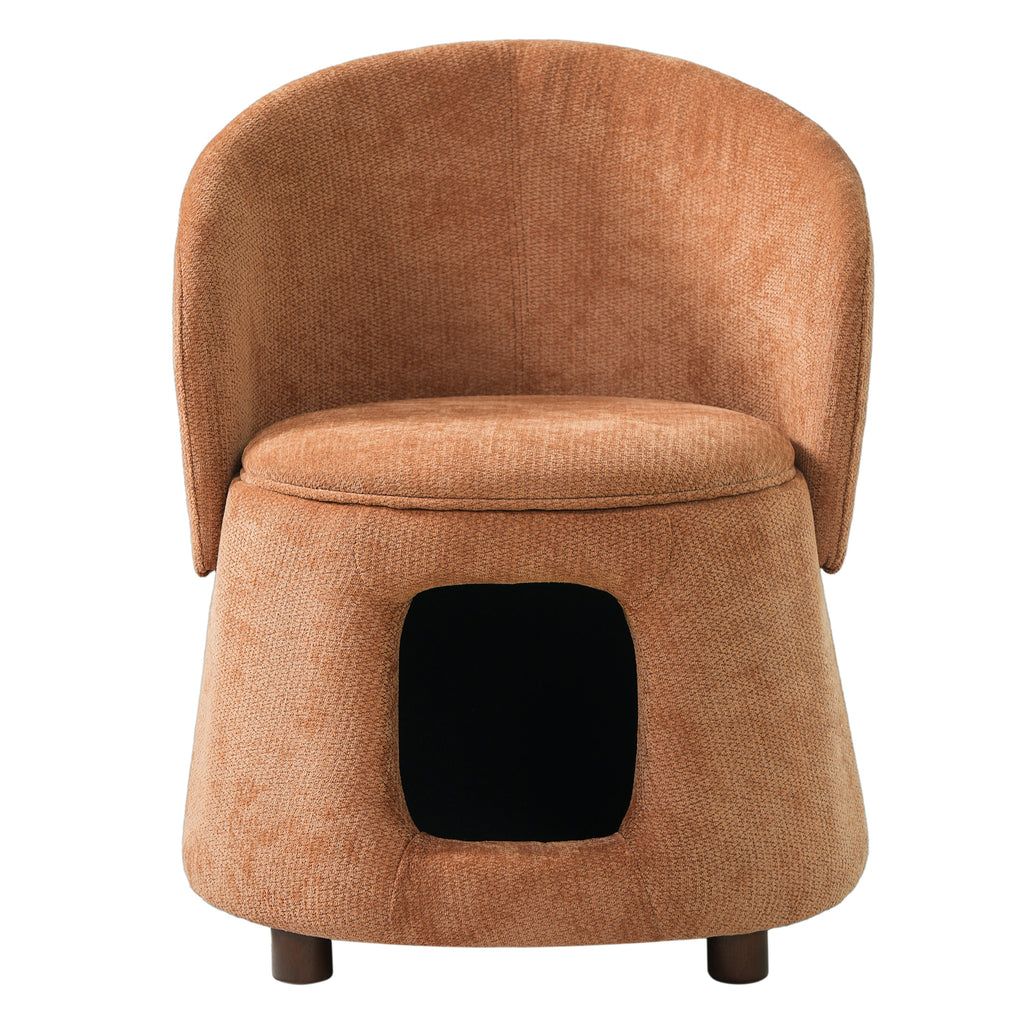 Orange Pet Friendly Chair with Hidden Pet Nook