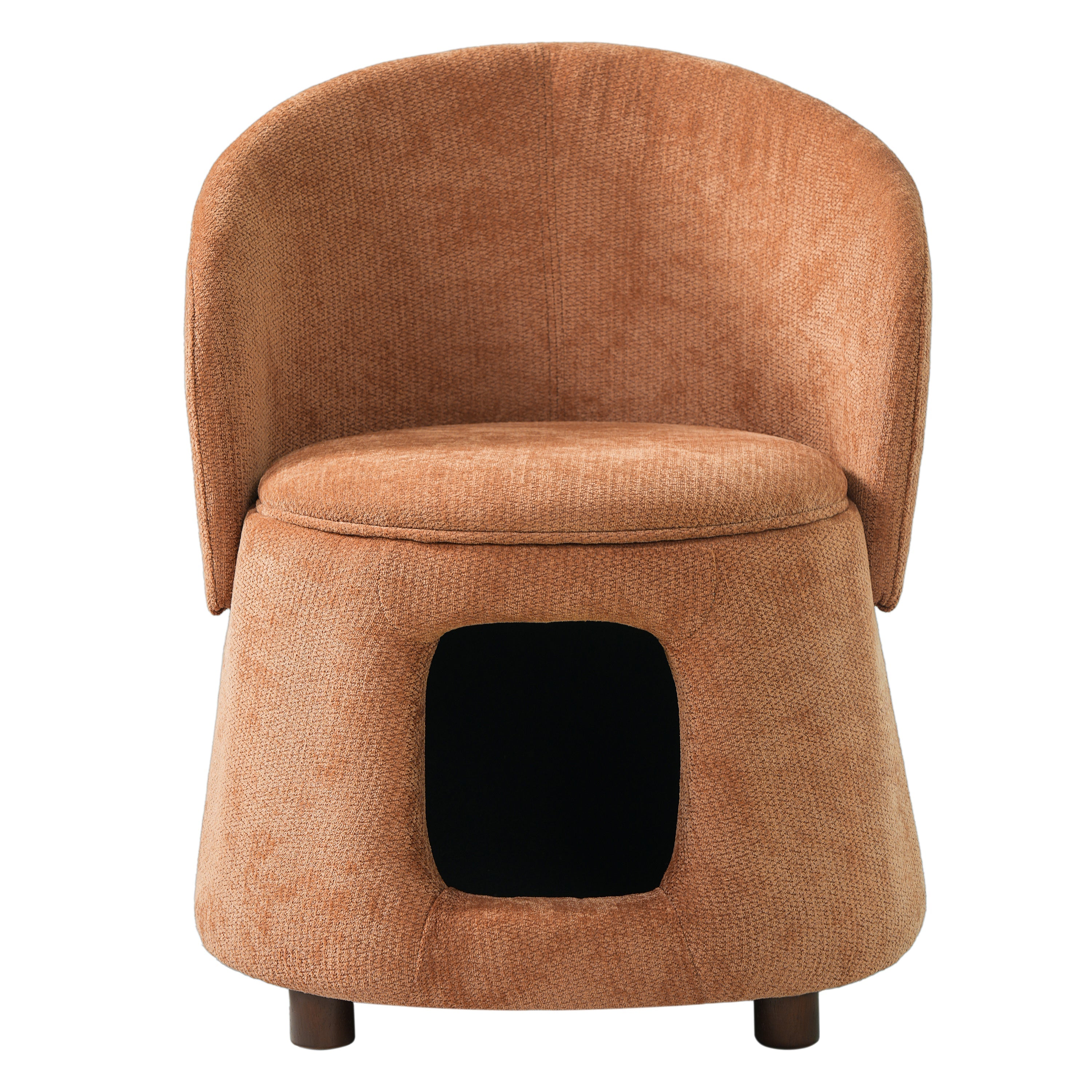 Orange Pet Friendly Chair with Hidden Pet Nook